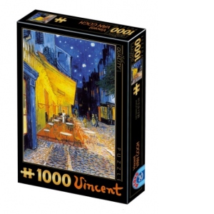 Puzzle 1000 piese Vincent Van Gogh - Cafe terrace at night
