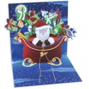 Felicitare 3D pentru iarna / Craciun : Santa with Gifts
