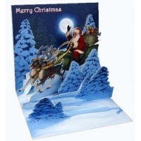 Felicitare 3D pentru iarna / Craciun - Woodland Sleigh
