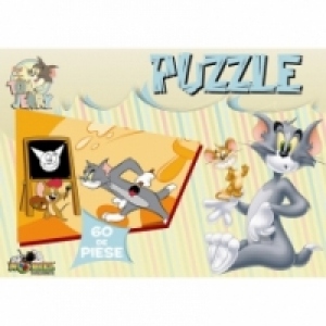 Puzzle 60 piese - Tom si Jerry cu sevalet