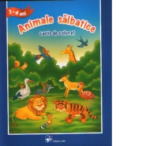 Animale salbatice - carte de colorat (3-4 ani)
