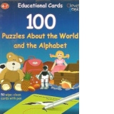 100 puzzles about the world and the alphabet - 50 wipe-clean cards with pen