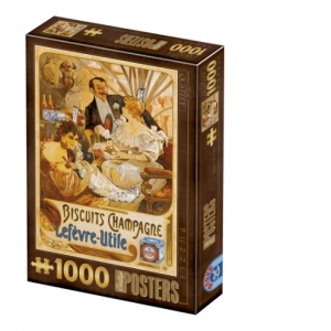 Puzzle 1000 piese Vintage Posters - Biscuits Champagne