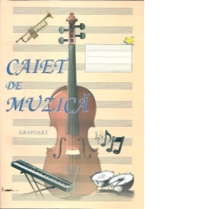 Caiet de muzica (format A4, 92 de file cu 10 portative / pagina)