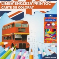 Limba engleza prin joc. Carte de colorat + Creioane color 12 culori