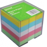 Cub de notite 800 file 8.5 x 8.5 cm COLOR cu suport plastic transparent