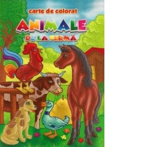 Animale de la ferma - carte de colorat (romana-engleza) (format B5)