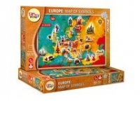 Joc puzzle educativ EUROPE: MAP OF SYMBOLS, 100 piese, 29x43 cm
