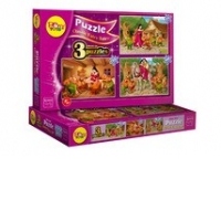 Puzzle ALBA CA ZAPADA cu 3 placi, 24, 35 si 60 piese, 29x43 cm