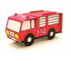 Masina de pompieri (jucarie din carton)
