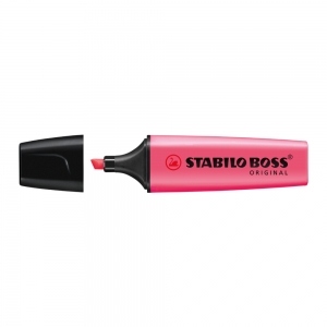 Textmarker Stabilo Boss, varf 2-5 mm, rosu