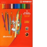 Creioane de colorat STABILO Swano (set 18 bucati)