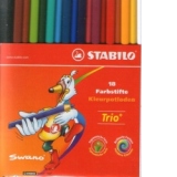 Creioane de colorat STABILO Swano Trio (set 18 bucati)