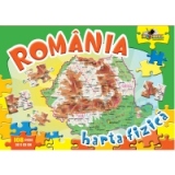 Puzzle 108 piese Romania Harta Fizica