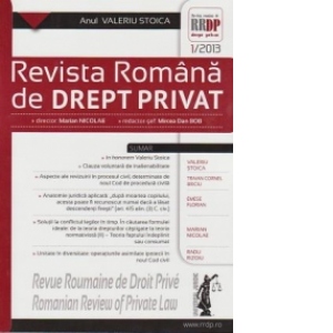 Revista romana de drept privat nr. 1/2013 - Anul Valeriu Stoica