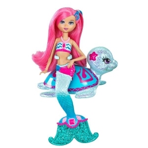 Papusa Barbie Sirena Mini - cu testoasa