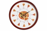 Ceas de perete de bucatarie material plastic Pizza 31 cm