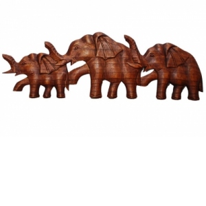 Aplica lemn 3 elefanti 50 cm