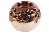 Suport ceramic pentru lumanare cu sidef Brown Pearl 9x8 cm