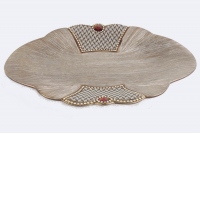 Platou ceramic cu strasuri Red Dots 37x26 cm