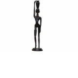 Statueta africana rasina neagra Femeie in picioare 46 cm
