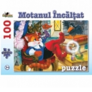 Puzzle 100 piese - Motanul Incaltat