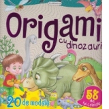 Origami cu dinozauri, 20 de modele, 58 de foi colorate.