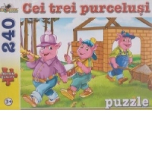 Puzzle 240 piese - Cei trei purcelusi