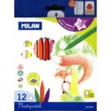 Creioane colorate cerate Milan 12 culori