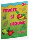 Fructe si legume - Carte de colorat cu abtibilduri (3+)