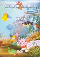 Carte de colorat cu abtibilduri. Pesti