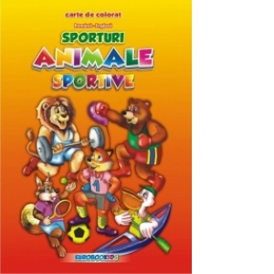 Sporturi - Animale sportive - Carte de colorat romana-engleza (format B5)