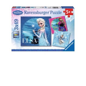 Puzzle Frozen Elsa, Anna Si Olaf, 3X49 Piese
