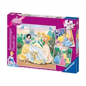 Puzzle Printesele Disney, 3x49 piese