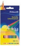 Creioane colorate lacuite, set 12 culori