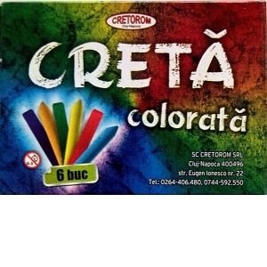 Creta scolara colorata 6 culori/cutie