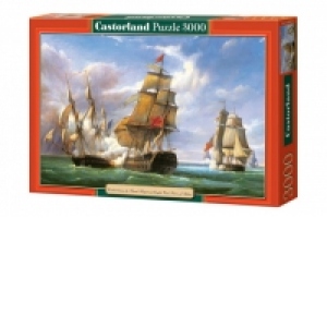 Puzzle 3000 piese Combat between the French Frigate La Canonniere and the English Vessel The Tremendous 300037