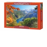 Puzzle 2000 piese Navy Blue Lake in the Alps 200399