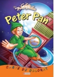 Peter Pan. Carte de colorat + poveste (format A4) (Colectia Poveste si culoare)