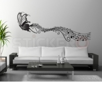 Sticker decorativ Fluturas pe Portativ(50x145)
