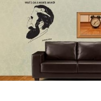 Sticker decorativ What's on a Man's Mind(60x77)