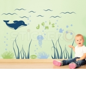 Lumea marina cu numele copilului(100x150)