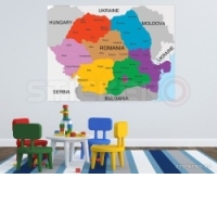 Harta Romaniei - sticker imprimat(150x113)