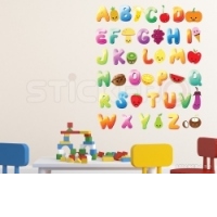 Alfabet color cu ilustratii - sticker imprimat si decupat pe contur(130x152)