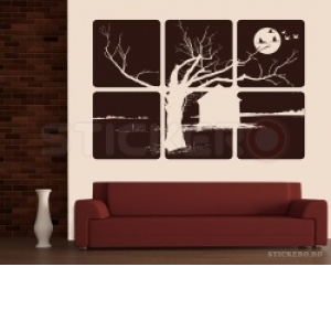 Sticker de perete tablou - Peisaj nocturn(60x95)