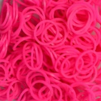 Elastice Rainbow Loom - Neon - Roz - 300 buc.