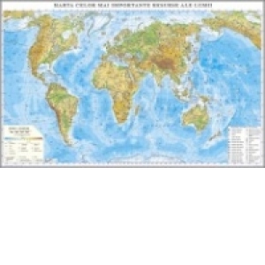 Harta fizica a lumii (2000x1400 mm)