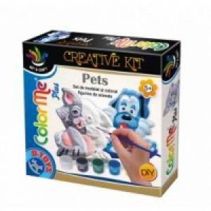 Color Me Plus Pets - Pisica si catel (Set de modelat si colorat figurine de animale)