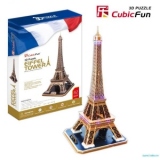 Cubic Fun - Puzzle 3D Turnul Eiffel (Nivel Complex 82 Piese)