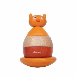 Jucarie din lemn pentru stivuit - Pisica - Janod (J08113)